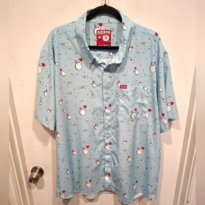 Dixxon Flannel Co. Men's 2X The Ball Snowman Print Casual Shirt Travel Party